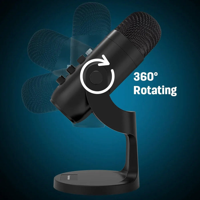 USB Condenser Microphone Kit – Cardioid with DSP Noise Cancellation & Plug-and-Play Setup SF