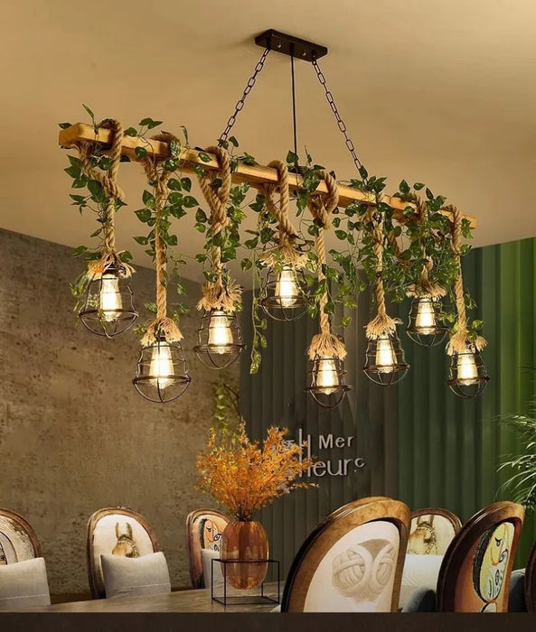 Wrought Iron Chandelier – Multi-Head Vintage Pendant Light for Restaurants & Hotels - Samanta Factory