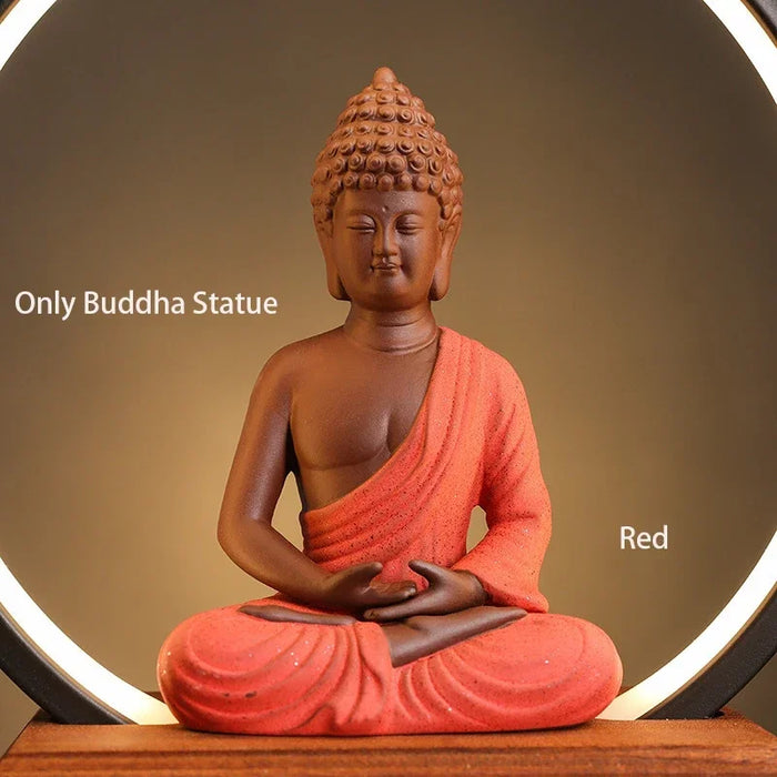 Ceramic Sakyamuni Buddha Incense Burner with LED Light - Samanta Factory