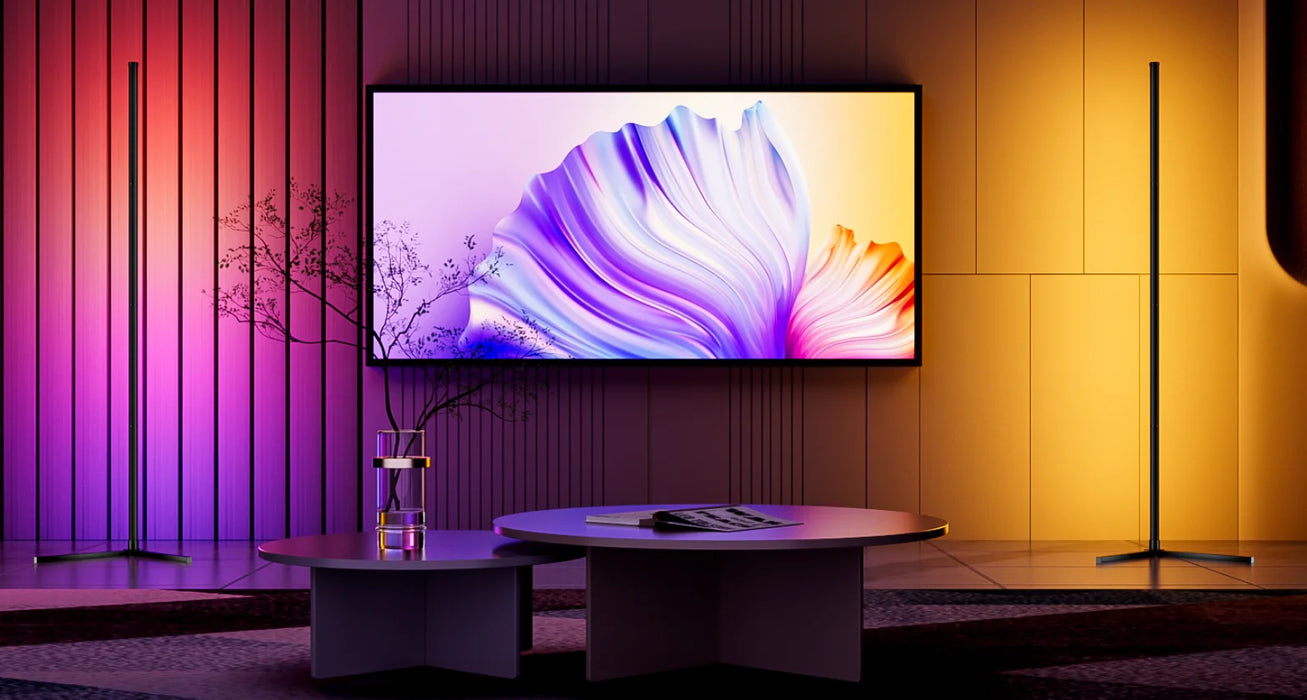 Modern RGBIC Smart Floor Lamp with 16M Colors, Music Sync & Remote App Control - Samanta Factory