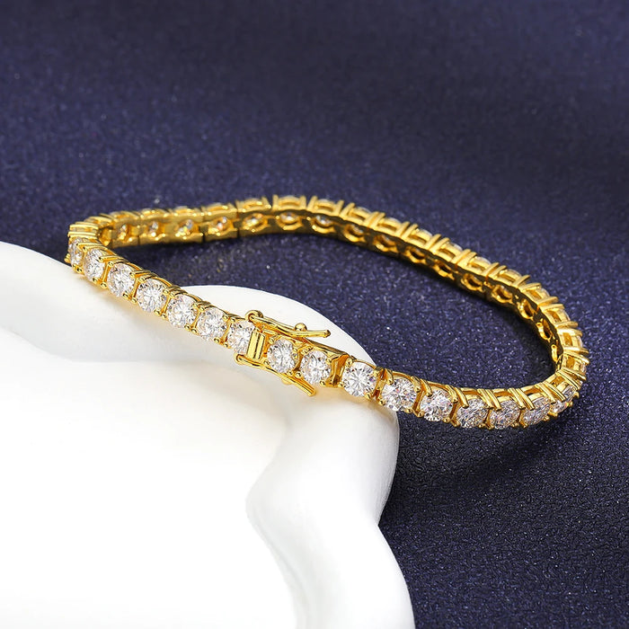 EWYA D Color Moissanite Tennis Bracelet 925 Silver 18K Gold - Samanta Factory
