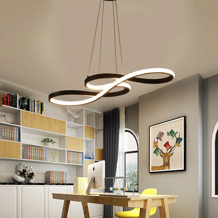 Modern LED Pendant Light – Iron Finish with Remote Dimming - Samanta Factory