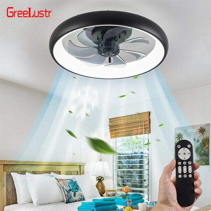 GreeLustr Smart Ceiling Fan with Light – Remote-Controlled Fan with Retractable Blades and LED Lighting


