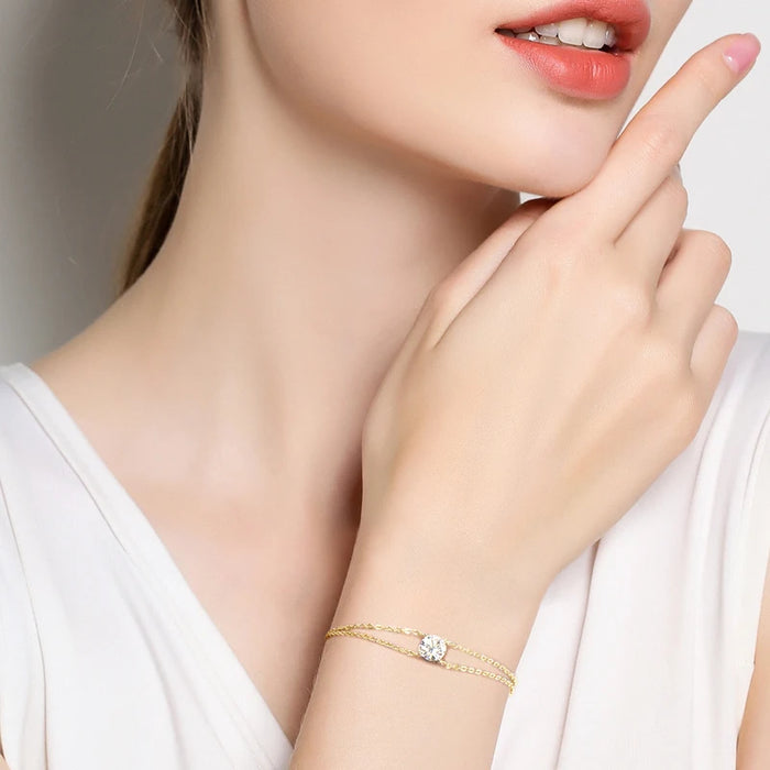 925 Sterling Silver Moissanite Bracelet – 1ct D-Color VVS1