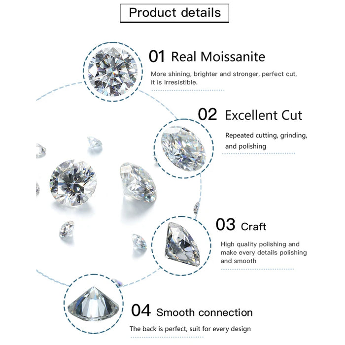 EWYA D Color Moissanite Tennis Bracelet 925 Silver 18K Gold - Samanta Factory
