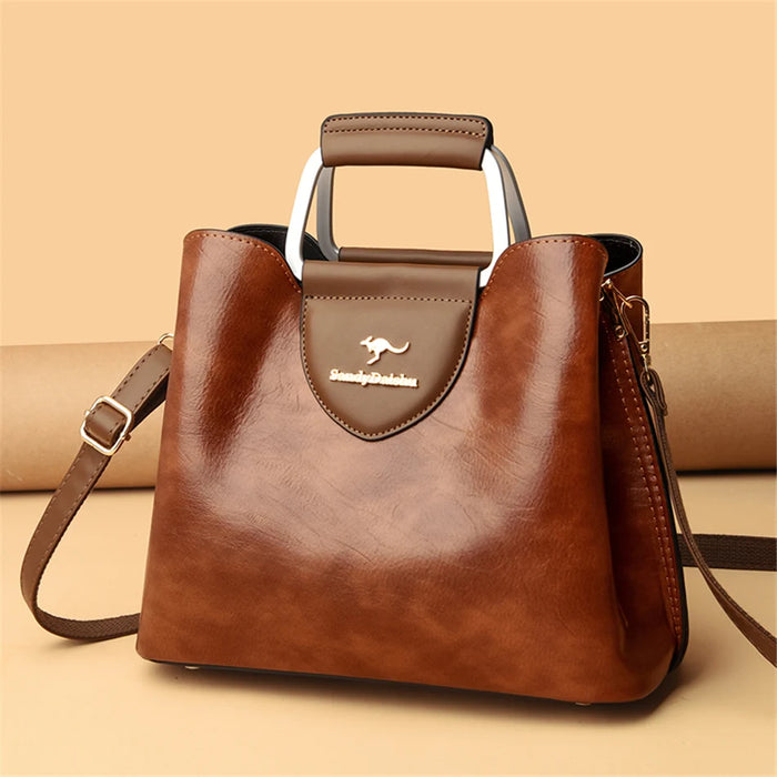 Women’s Leather Tote Bag – Luxury Designer Shoulder & Crossbody Handbag - Samanta Factory