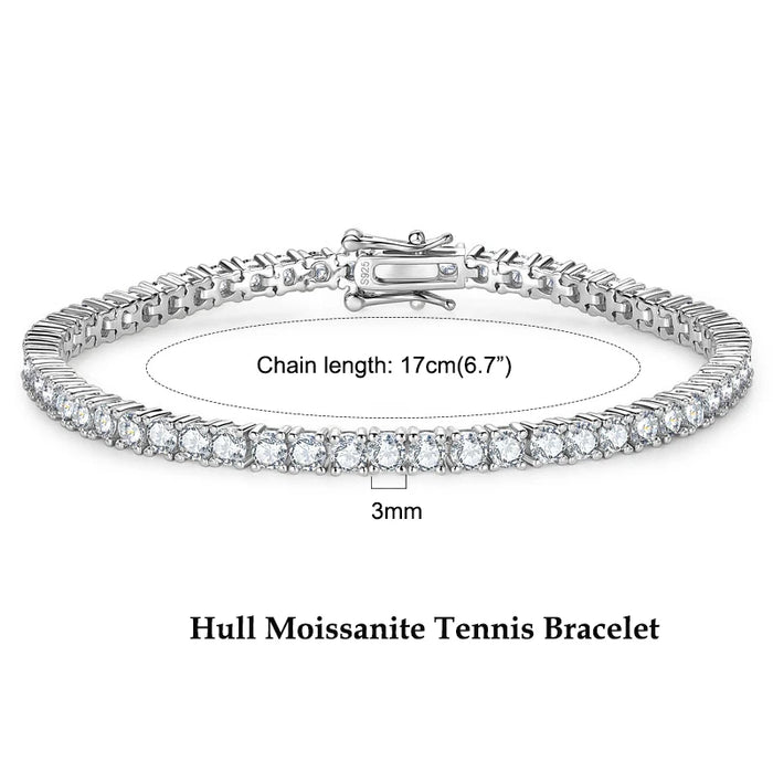 Luxury D Color Round Cut Bracelet for Men & Women - Samanta Factory
