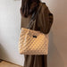 Soft cotton shoulder tote bag for women with zipper closure and cell phone pocket