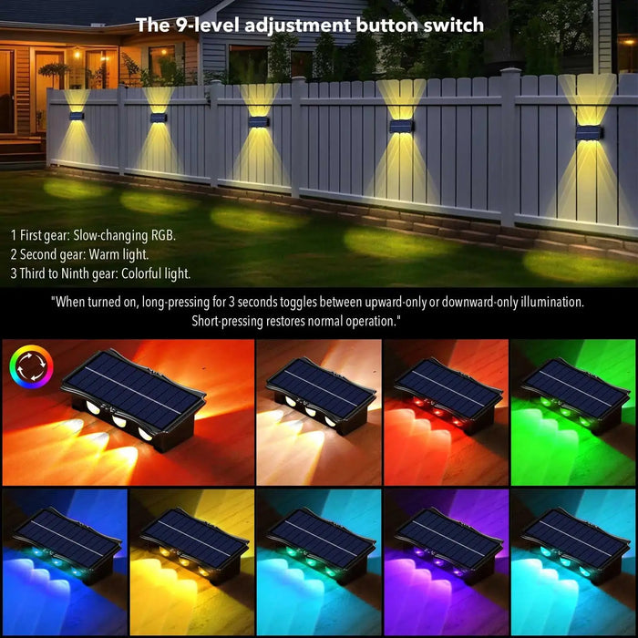 Solar Wall Light – IP65 Waterproof Warm LED for Outdoor Facades