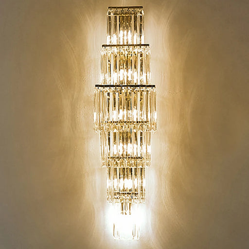 Modern gold crystal wall lamp with up and down LED lighting for dining room or bedroom UK
