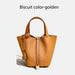 Cowhide Leather Bucket Bag – Soft Fashion for Four Seasons SF