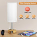 Dimmable Bedside Lamp with USB-A and USB-C Charging Ports and Wood Base