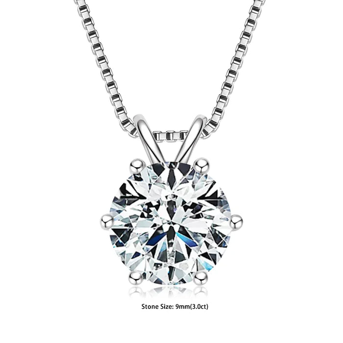 Moissanite Pendant Necklace – D-Color Round Solitaire