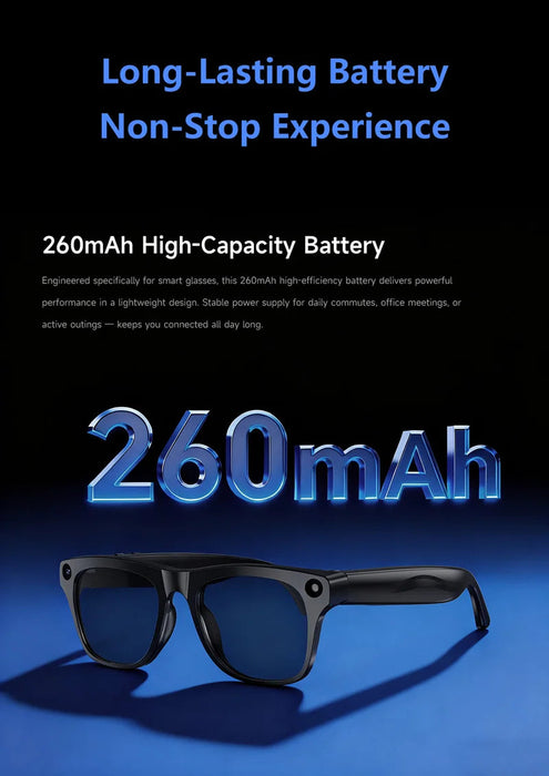AI Smart Glasses with 6K Camera & Translation – Bluetooth Calling Music Photochromic Eyewear SF