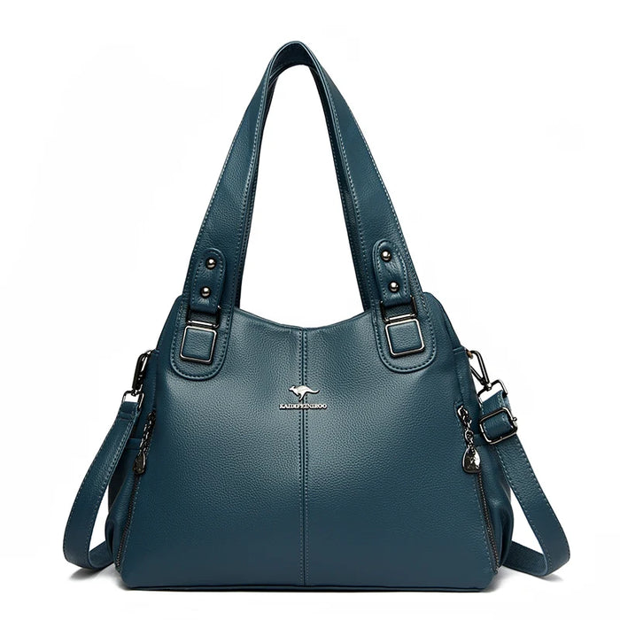 Soft Leather Handbag for Women – Luxury Designer Shoulder Tote, Large Capacity Purse - Samanta Factory