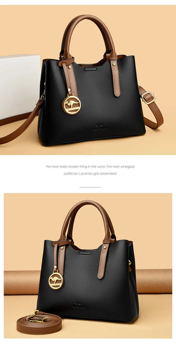 Soft PU Leather Handbag for Women – Luxury Designer Shoulder Tote - Samanta Factory