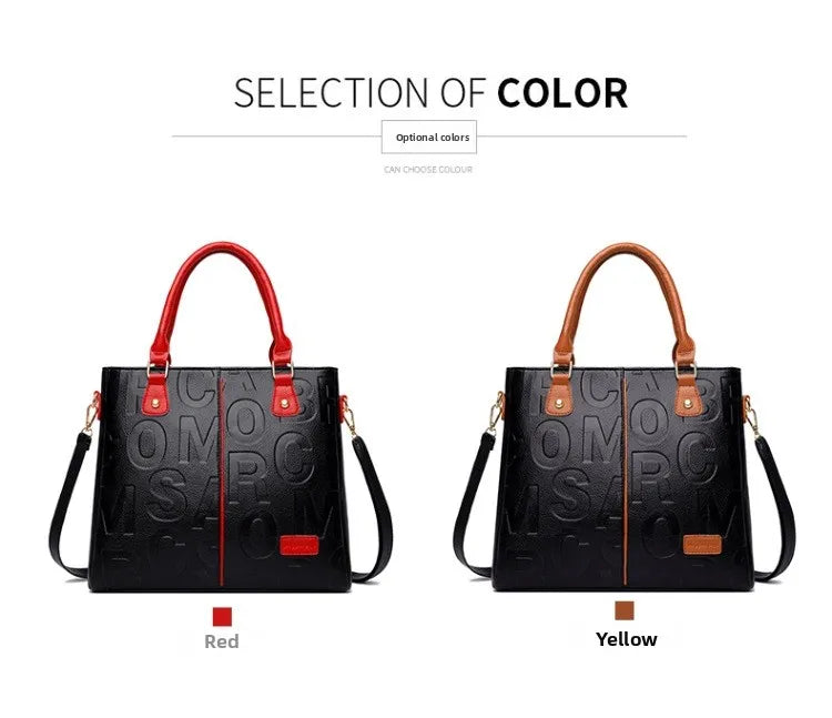 Women's Large Capacity PU Leather Tote Bag – Minimalist Urban Shoulder Bag SF