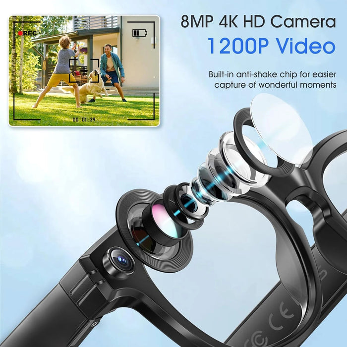 AI Smart Glasses with HD Camera & Translation – Color-Changing Bluetooth Calling Sunglasses SF