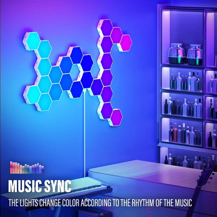 Hexagonal Night Light – DIY Smart LED Wall Panels with App & Music Sync