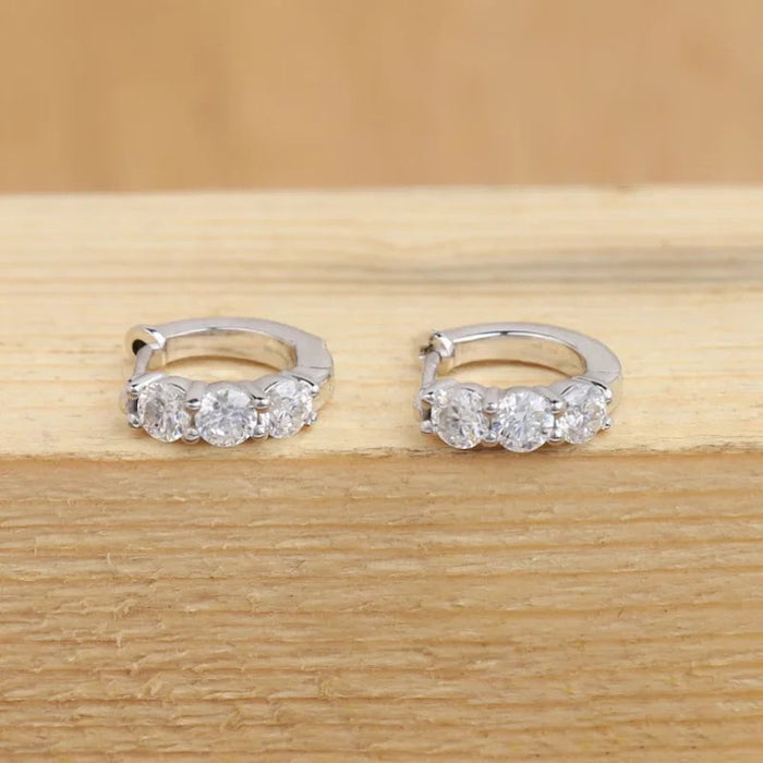 Moissanite Hoop Earrings – 925 Sterling Silver D/VVS1 Diamond-Like Sparkle SF
