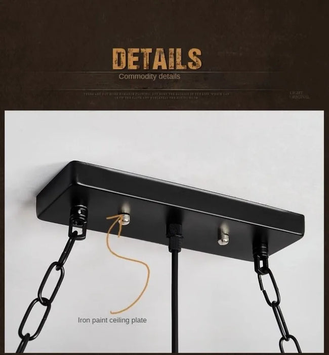 Wrought Iron Chandelier – Multi-Head Vintage Pendant Light for Restaurants & Hotels - Samanta Factory