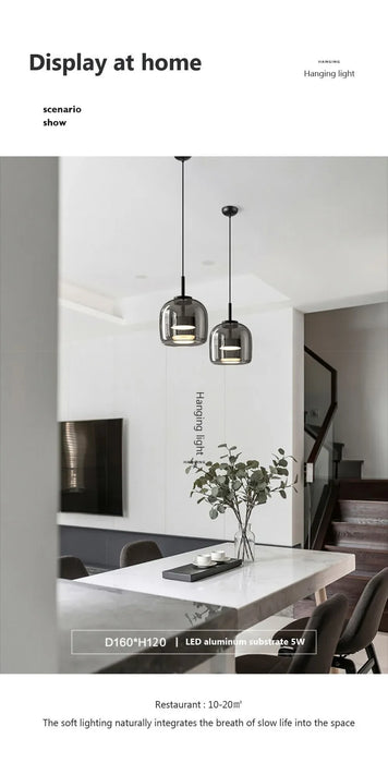 Pendant Light – Nordic Glass Design with Adjustable Height & Warm LED Illumination - Samanta Factory