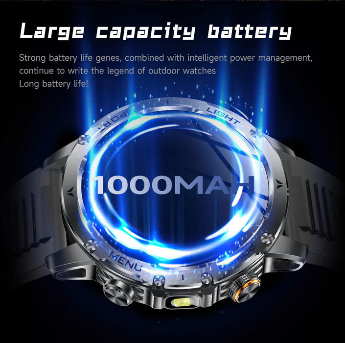 Outdoor Smartwatch – 1000mAh Long Battery & IP69K Waterproof SF