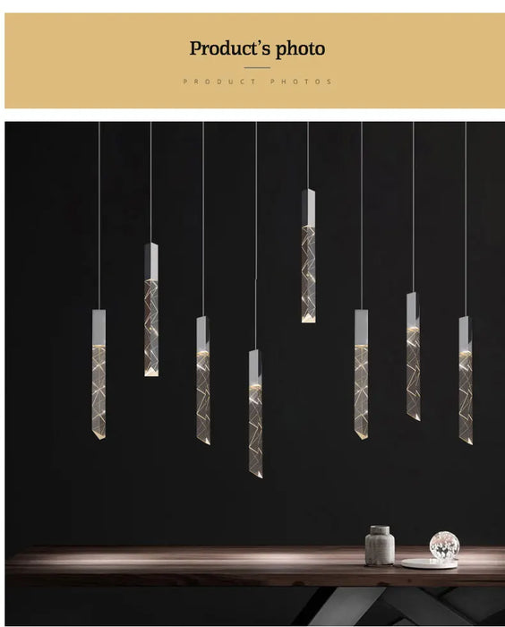Modern Pendant Light – Luminous Acrylic with Brushed Aluminum Finish - Samanta Factory
