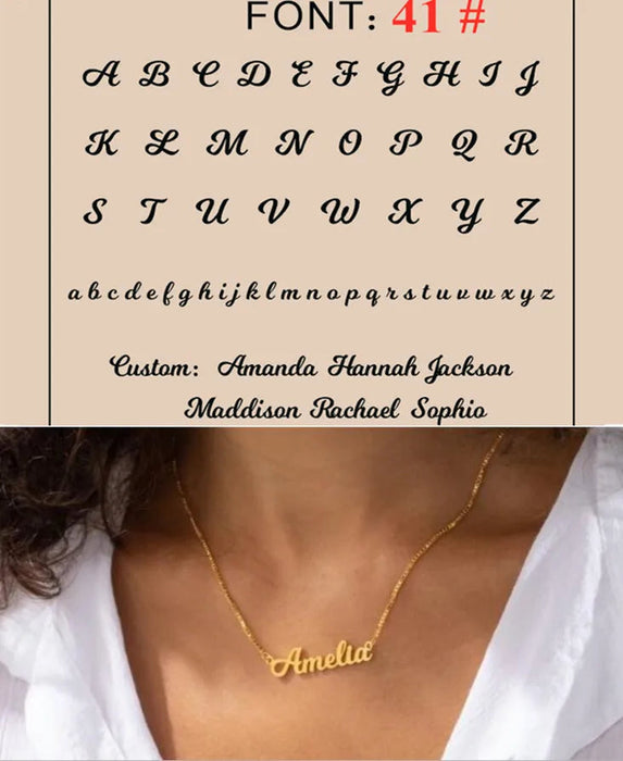 Custom Name Necklace – Personalized Pendant for Women Sf