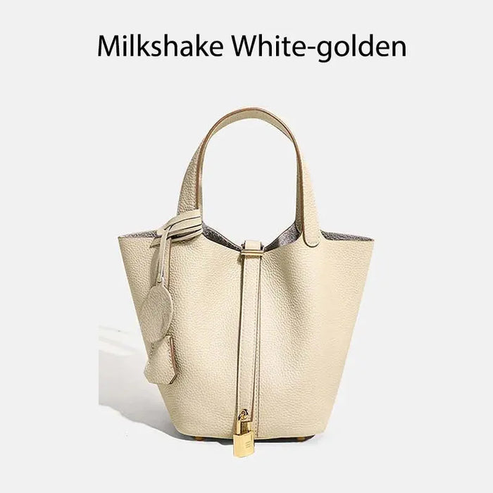 Cowhide Leather Bucket Bag – Soft Fashion for Four Seasons SF