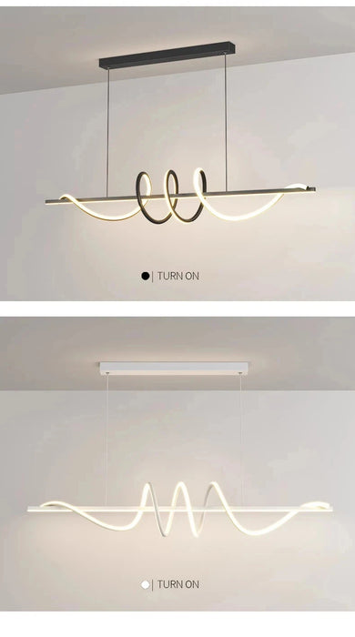 Contemporary Aluminum & Acrylic Pendant Chandelier with Adjustable Brightness & Remote - Samanta Factory