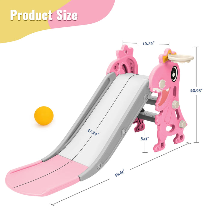 Kids Indoor Dinosaur Slide – Foldable Play Slide with Non-Slip Stairs for Ages 1–8