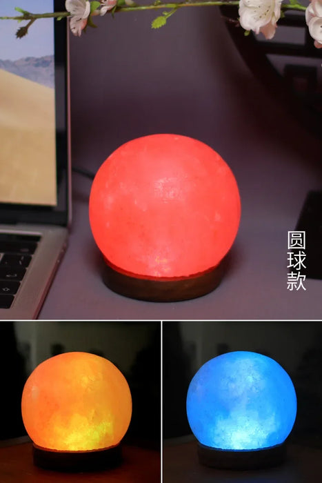 Himalayan Salt Lamp – Color-Changing LED with USB & Natural Air Purification