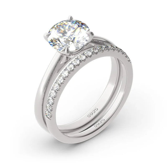 Moissanite Engagement Ring – 2.0ct Round Center Stone