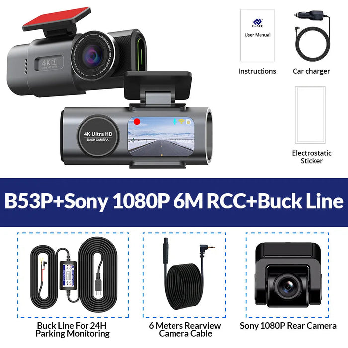 4K Dual Dash Cam – Ultra-Clear Front & Rear Recording Samanta Factory
