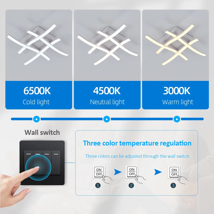 Modern LED Ceiling Light – 24W Surface-Mounted Fixture with 3-Color Modes