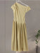Maxi Dress – Pleated Patchwork Elegance - Samanta Factory