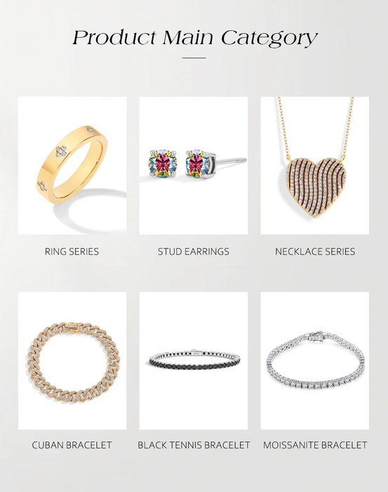 S925 Moissanite Ring – D-Color VVS1 Wavy Band