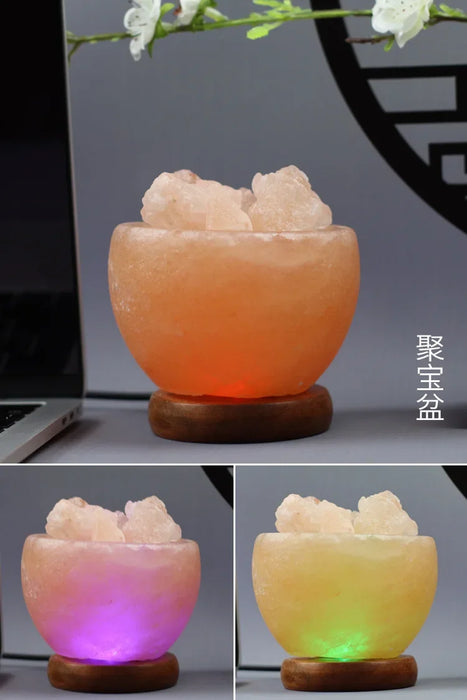 Himalayan Salt Lamp – Color-Changing LED with USB & Natural Air Purification
