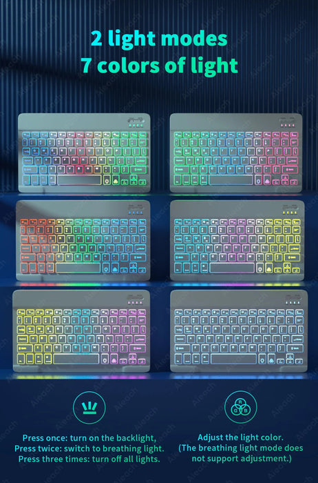 RGB Wireless Keyboard & Mouse Combo – Bluetooth & 2.4GHz for Tablet, Phone & PC Samanta Factory