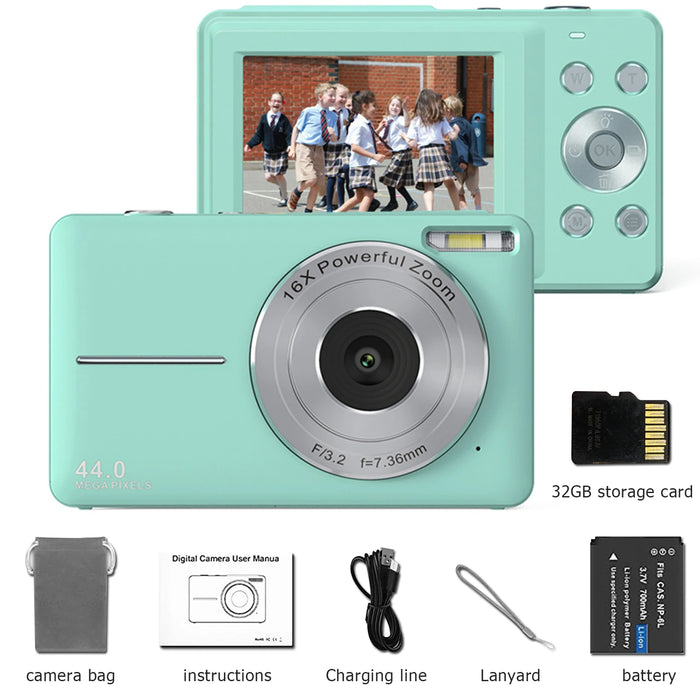 Digital Camera – 44MP Auto Focus with 1080P Video & 16X Zoom