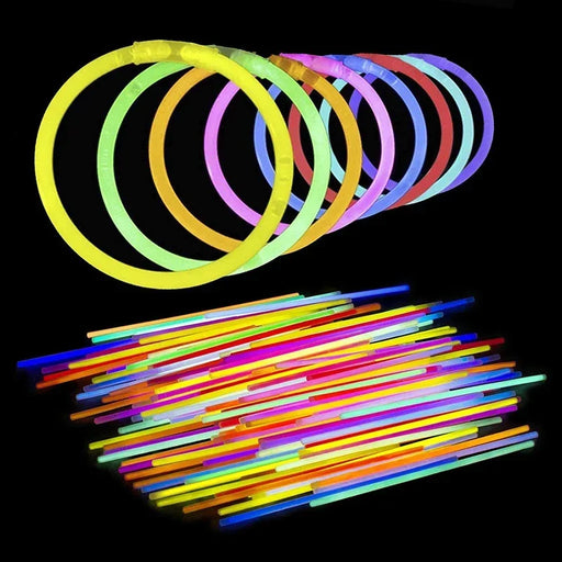 Colorful waterproof glow sticks pack of 100 for parties, camping, and events