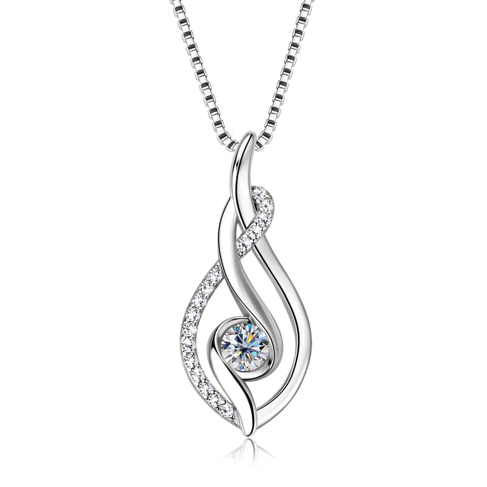 Moissanite Pendant Necklace – D Color VVS1 Twisted Design SF
