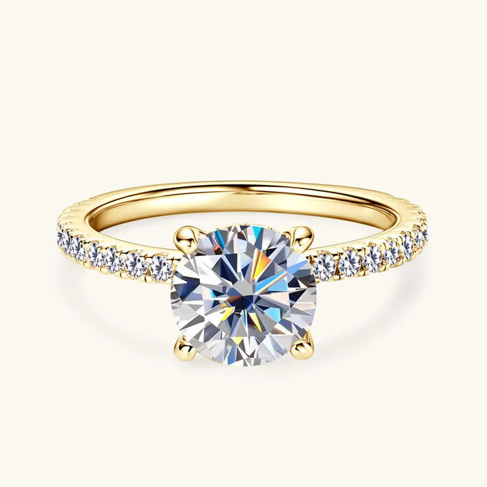 Moissanite Ring – 2ct Round-Cut Solitaire