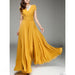 Party Dress – V-Neck Chiffon Elegance - Samanta Factory