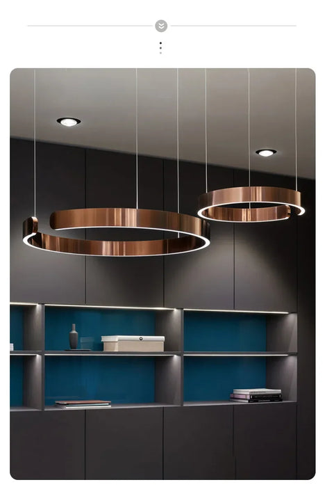C Ring LED Pendant Light – Dimmable Nordic Hanging Lamp for Dining & Bedroom Spaces - Samanta Factory