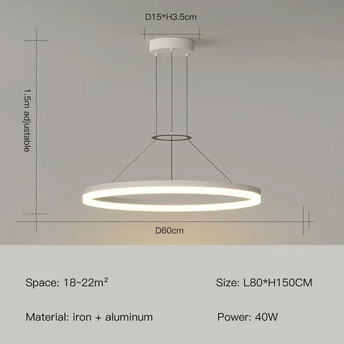 Modern LED Pendant Light – Adjustable Brightness & Color with Remote Control - Samanta Factory