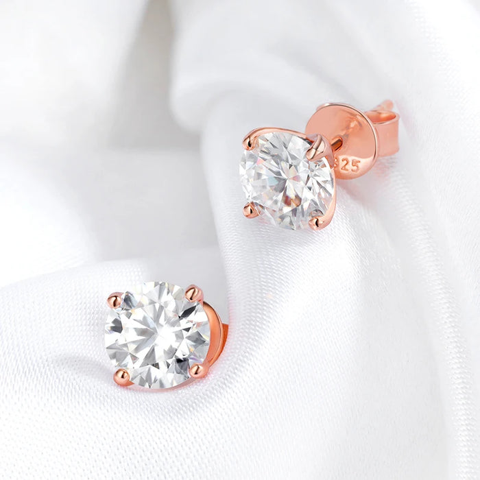 Premium Moissanite Stud Earrings – Brilliant D Color VVS1 Stones