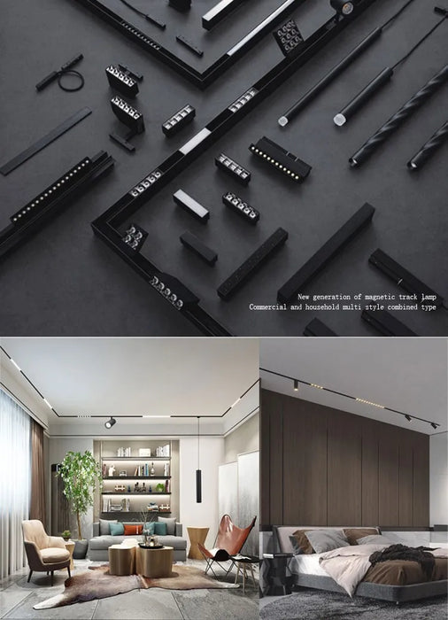 Magnetic LED Track Spotlight – 48V Linear Ceiling Light - Samanta Factory