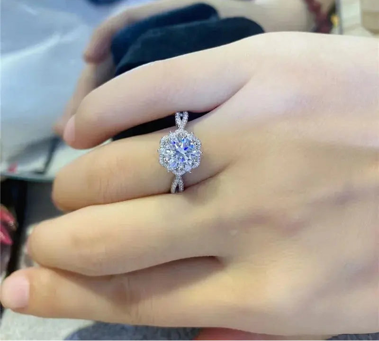 Moissanite Bridal Ring Set – VVS1 D-Color 925 Sterling Silver SF